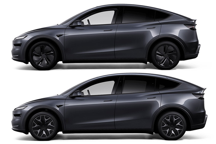 базовая Tesla Model Y, удлиненная Tesla Model Y L