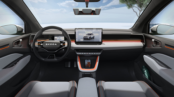 Интерьер концепт-кара Skoda Epiq 2024 года