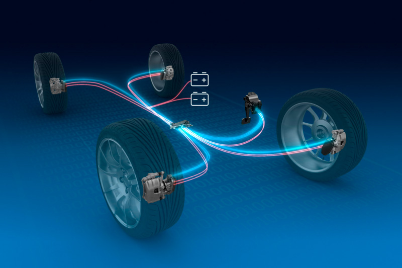 автомобиль с электронно‑механической тормозной системой